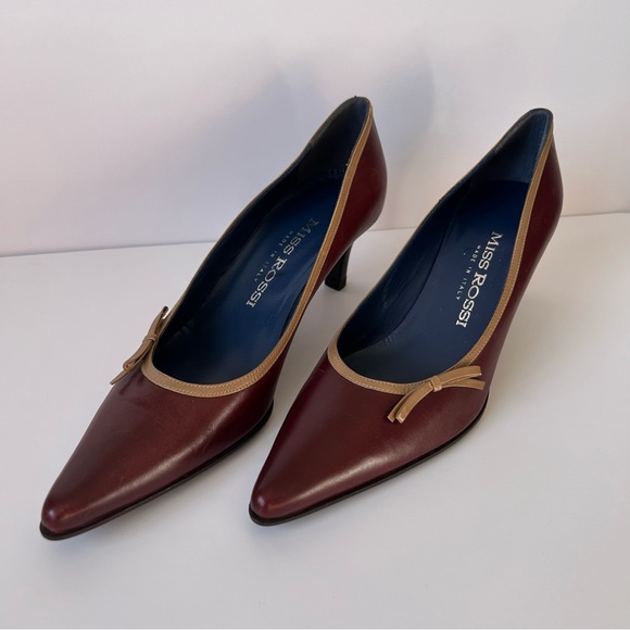 MISS ROSSI pointed leather pumps - Picture 6 of 12